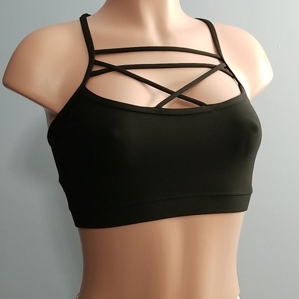 SCORPIO SOL BLACK STRAPPY  SPORT BRA